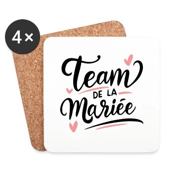 Team de la mariée - Dessous de verre (lot de 4) - blanc - Devant