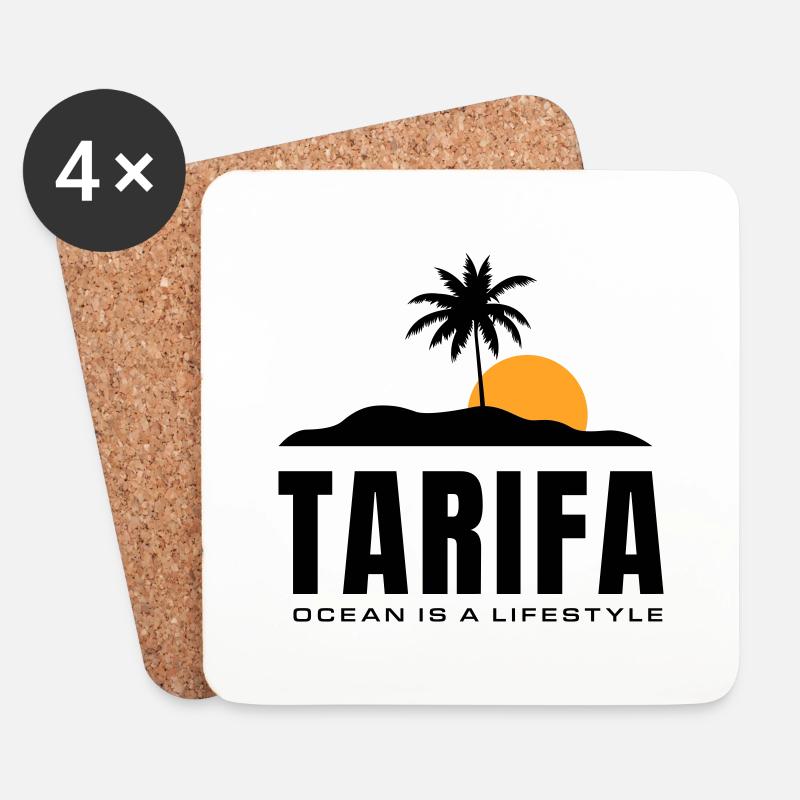 Tarifa - Ozean ist ein Lebensstil - Untersetzer (4er-Set) - Weiß