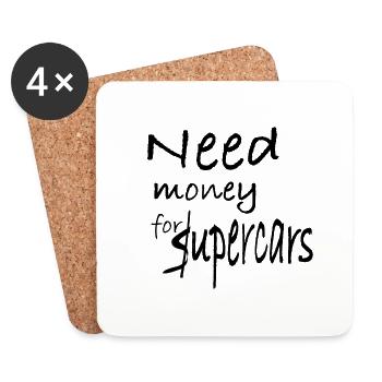 Need Money for upercars - Coasters (set of 4) - white - Front