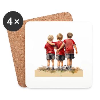 Playing football with friends - Coasters (set of 4) - white - Front