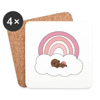 Regenbogen Baby - Untersetzer (4er-Set) - Weiß - Vorne