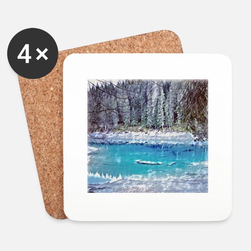 Caumasee - Untersetzer (4er-Set) - Weiß