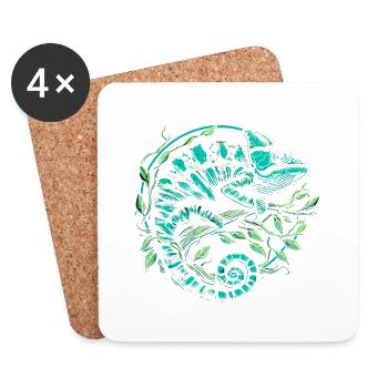 Caméléon - Dessous de verre (lot de 4) - blanc - Devant