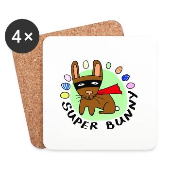 super bunny - Untersetzer (4er-Set) - Weiß - Vorne