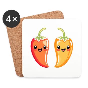 Chili - Untersetzer (4er-Set) - Weiß - Vorne