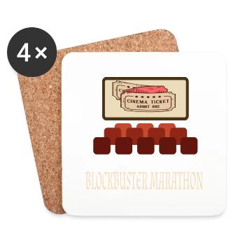 Film Movie Lovers Retro Vintage Classic Cinema TV - Coasters (set of 4) - white - Front