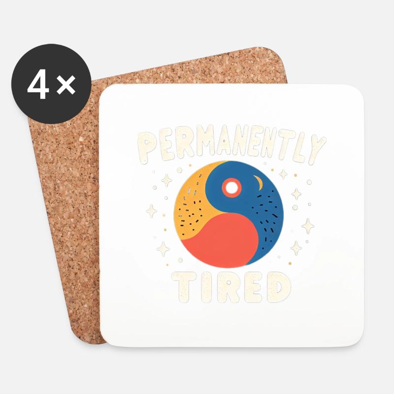 Permanently Tired 5 - Untersetzer (4er-Set) - Weiß