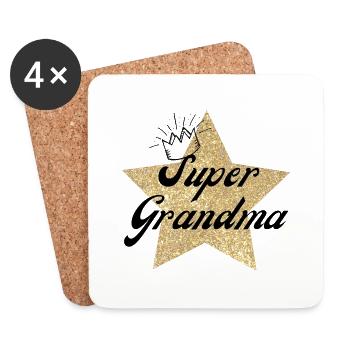 Super Grandma Star - Granny Gift - Coasters (set of 4) - white - Front