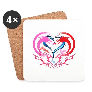 dragonlove - Coasters (set of 4) - white - Front