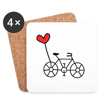 COUPLE. JUST MARRIED. EVJF. SAINT VALENTIN. LOVE. - Dessous de verre (lot de 4) - blanc - Devant
