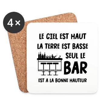 seul le bar est à la bonne hauteur - Dessous de verre (lot de 4) - blanc - Devant