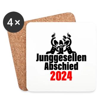 Junggesellenabschied 2024 - Untersetzer (4er-Set) - Weiß - Vorne