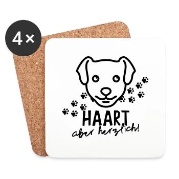 Haart aber herzlich - Untersetzer (4er-Set) - Weiß - Vorne