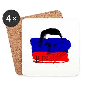 Navalny,hero, Russia, rip, flag - Coasters (set of 4) - white - Front
