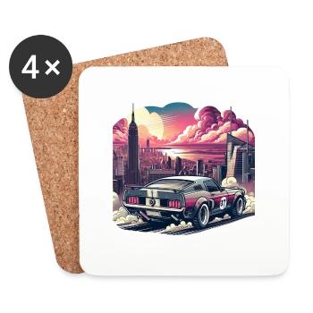 Vintage American and Sports Car - Coasters (set of 4) - white - Front
