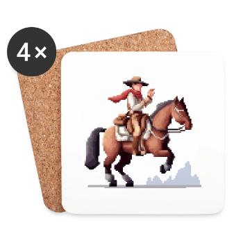 Pixaro der Cowboy - Untersetzer (4er-Set) - Weiß - Vorne