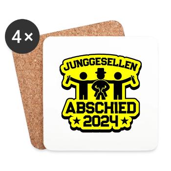 Bachelor Party 2024 - Coasters (set of 4) - white - Front