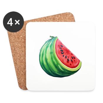 Wassermelone Viertel - Untersetzer (4er-Set) - Weiß - Vorne