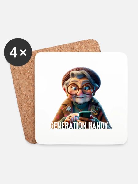 Generation Handy - Untersetzer (4er-Set) - Weiß