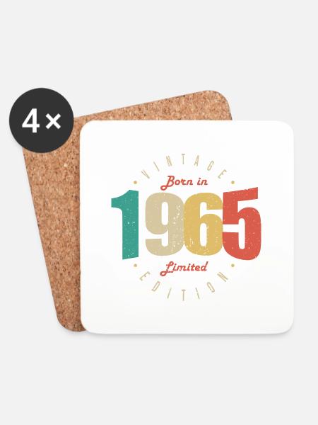 1965 Vintage Retro Geburtstagsgeschenk 1965 - Untersetzer (4er-Set) - Weiß