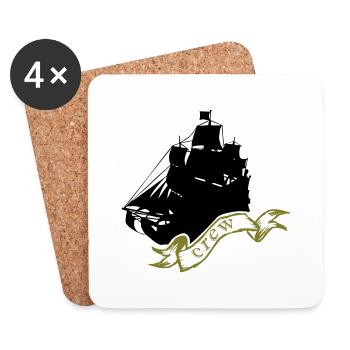 pirate ship - Coasters (set of 4) - white - Front