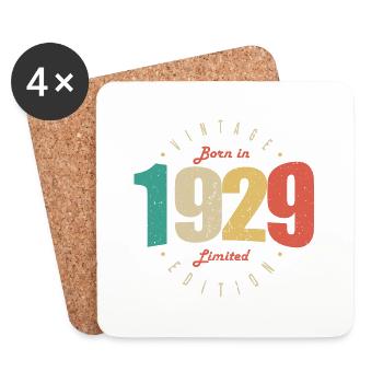 1929 Vintage Retro Birthday Gift 1929 - Coasters (set of 4) - white - Front
