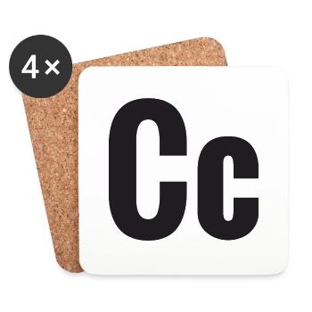Buchstabe C - Untersetzer (4er-Set) - Weiß - Vorne