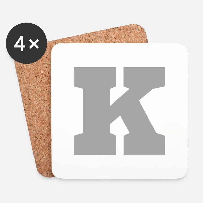 Buchstabe k sport - Untersetzer (4er-Set) - Weiß