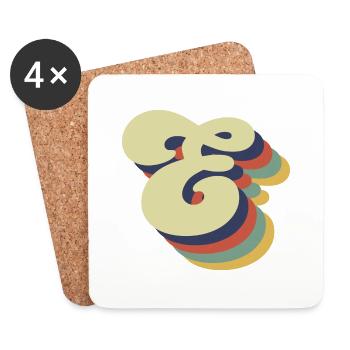Retro Letter E - Coasters (set of 4) - white - Front