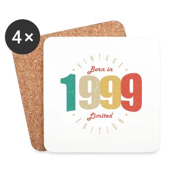 1999 Vintage Retro Anniversary Gift 1999 - Coasters (set of 4) - white - Front