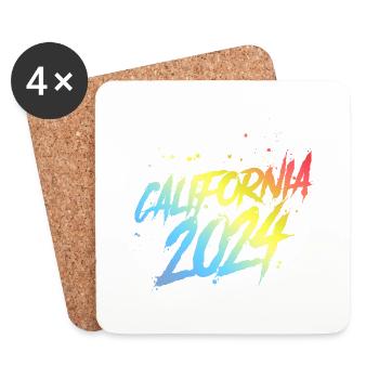 California 2024 Bunt Urlaub Team - Untersetzer (4er-Set) - Weiß - Vorne