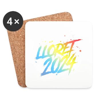 Lloret De Mar 2024 Équipe de vacances colorée - Dessous de verre (lot de 4) - blanc - Devant