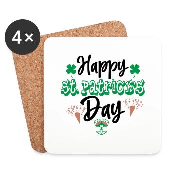 Happy St Patricks Day - Coasters (set of 4) - white - Front