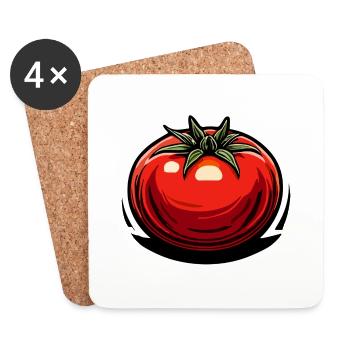 Lebensmittel / Gemüse / Markt / Vitamine / Design - Untersetzer (4er-Set) - Weiß - Vorne