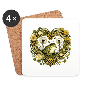 Grenouille - Dessous de verre (lot de 4) - blanc - Devant
