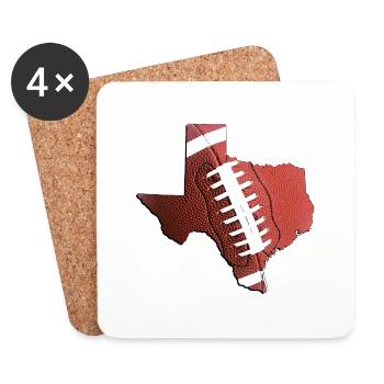 Le vrai football dans la carte de l’État du Texas - Dessous de verre (lot de 4) - blanc - Devant