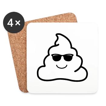 coole kacke - Untersetzer (4er-Set) - Weiß - Vorne