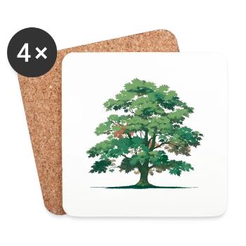 Baum - Untersetzer (4er-Set) - Weiß - Vorne