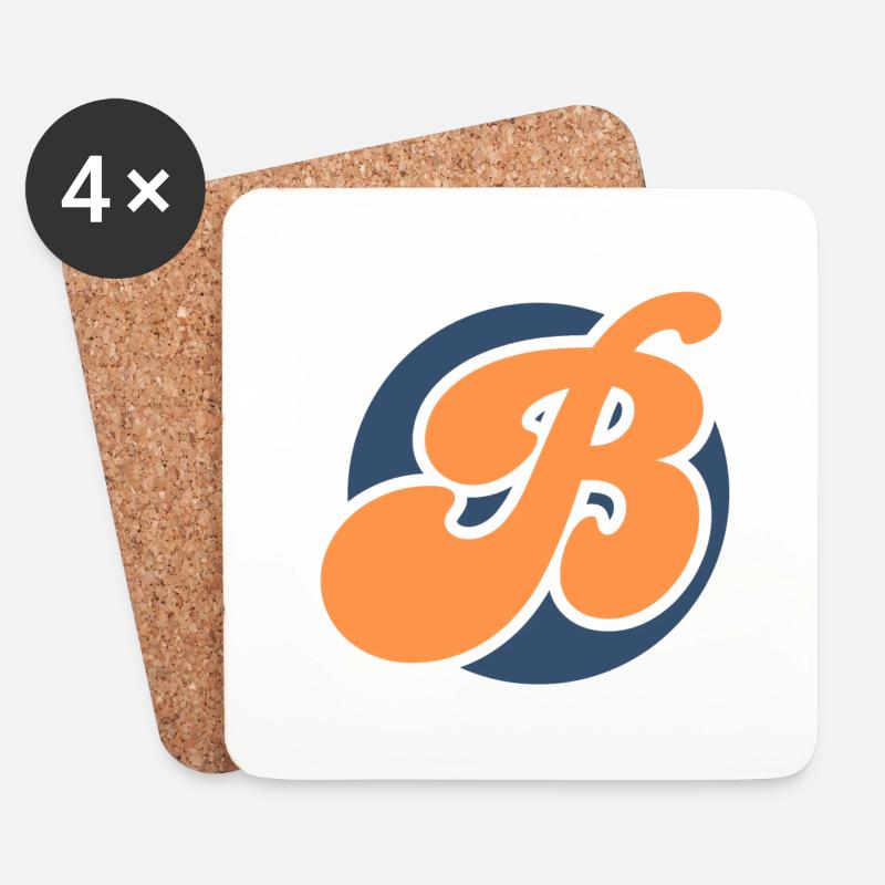 Buchstabe b sport orange - Untersetzer (4er-Set) - Weiß