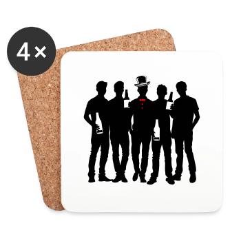 Groom Team Bachelor Bachelor - Coasters (set of 4) - white - Front