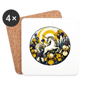 Retro Unicorn - Coasters (set of 4) - white - Front