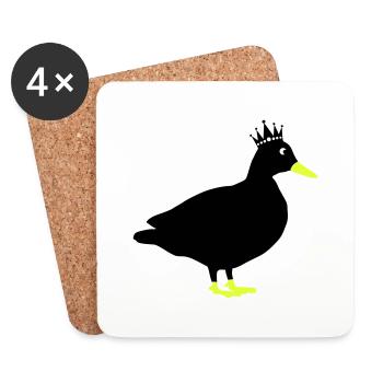 ente comic king - Untersetzer (4er-Set) - Weiß - Vorne
