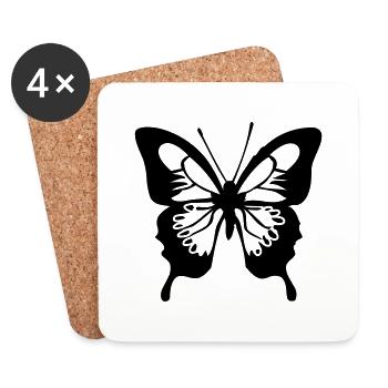 butterfly - Coasters (set of 4) - white - Front