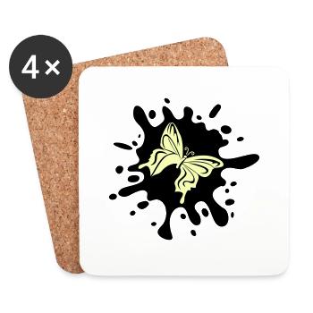 schmetterling farbklecks - Untersetzer (4er-Set) - Weiß - Vorne