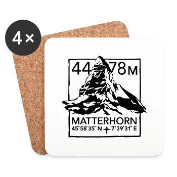 Matterhorn Zermatt Hike Hiking Souvenir - Coasters (set of 4) - white - Front