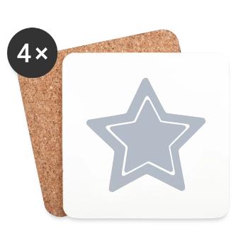 Blue Star - Coasters (set of 4) - white - Front