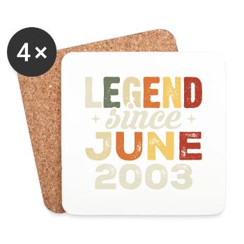 Juin 2003 Cadeau d’anniversaire Juin 2003 Juin 2003 - Dessous de verre (lot de 4) - blanc - Devant
