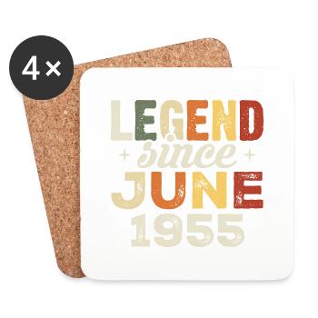 Juin 1955 Cadeau d’anniversaire Juin 1955 Juin 1955 - Dessous de verre (lot de 4) - blanc - Devant