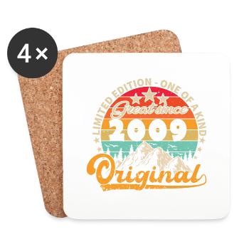 Vintage Born 2009 Birthday Gift. - Coasters (set of 4) - white - Front