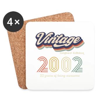 Jahrgang 2002 Vintage Retro Geburtstagsgeschenk - Untersetzer (4er-Set) - Weiß - Vorne